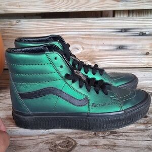 Vans Green and Black High-Top Sneakers